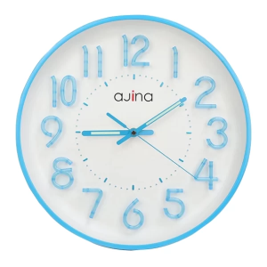 Ajina Maple Digit Round Wall Clock – Blue