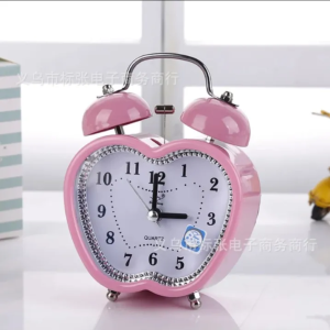 Bell Table Alarm Clock – Apple Shape | Decorative Wall & Table Clock