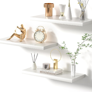 Set of 3 Floating Wall-Mounted Shelves with Invisible Brackets
