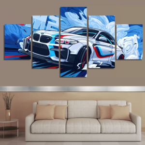 5-Pcs Wall Canvas Art Set – Car Poster Canvas, Ready to Hang for Living Room & Bedroom