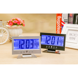 Digital LCD Date & Temperature LED Light Alarm Clock