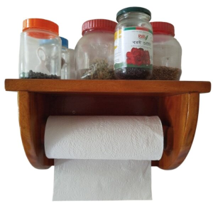 Hand Towel Wooden Wall Mounted Tissue & Paper Roll Holder