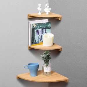 Modern Wooden Corner Shelf 3-Piece Set