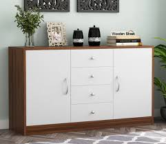 RK Furniture Modern Engineered Wood Cabinet & Sideboard – Frosty White Drawers